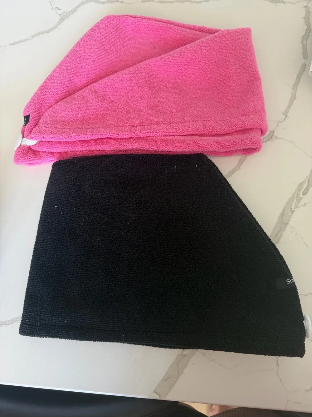 2 Pack: StudioDry Microfiber Hair Turban — Pink & Black